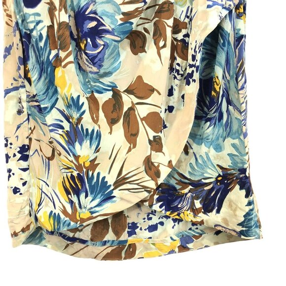 Tracy Reese Resort Silk Size S Floral Cap Sleeve Mini Dress Draped Front Sheath - Picture 8 of 11